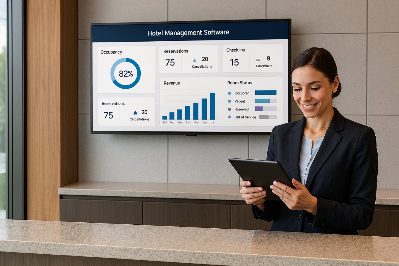 PMS hotelero moderno para gestión y reservas en hoteles