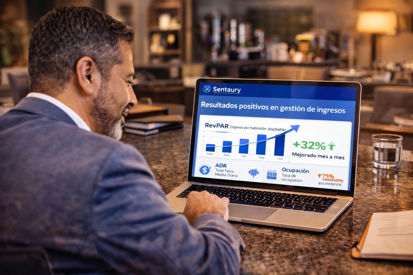 Resultados del revenue management hotelero: crecimiento de RevPAR y ADR en hotel independiente latinoamericano con Sentaury