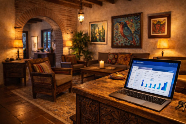 Software para hoteles boutique: sistema de gestión integrado en recepción de hotel boutique latinoamericano con identidad única