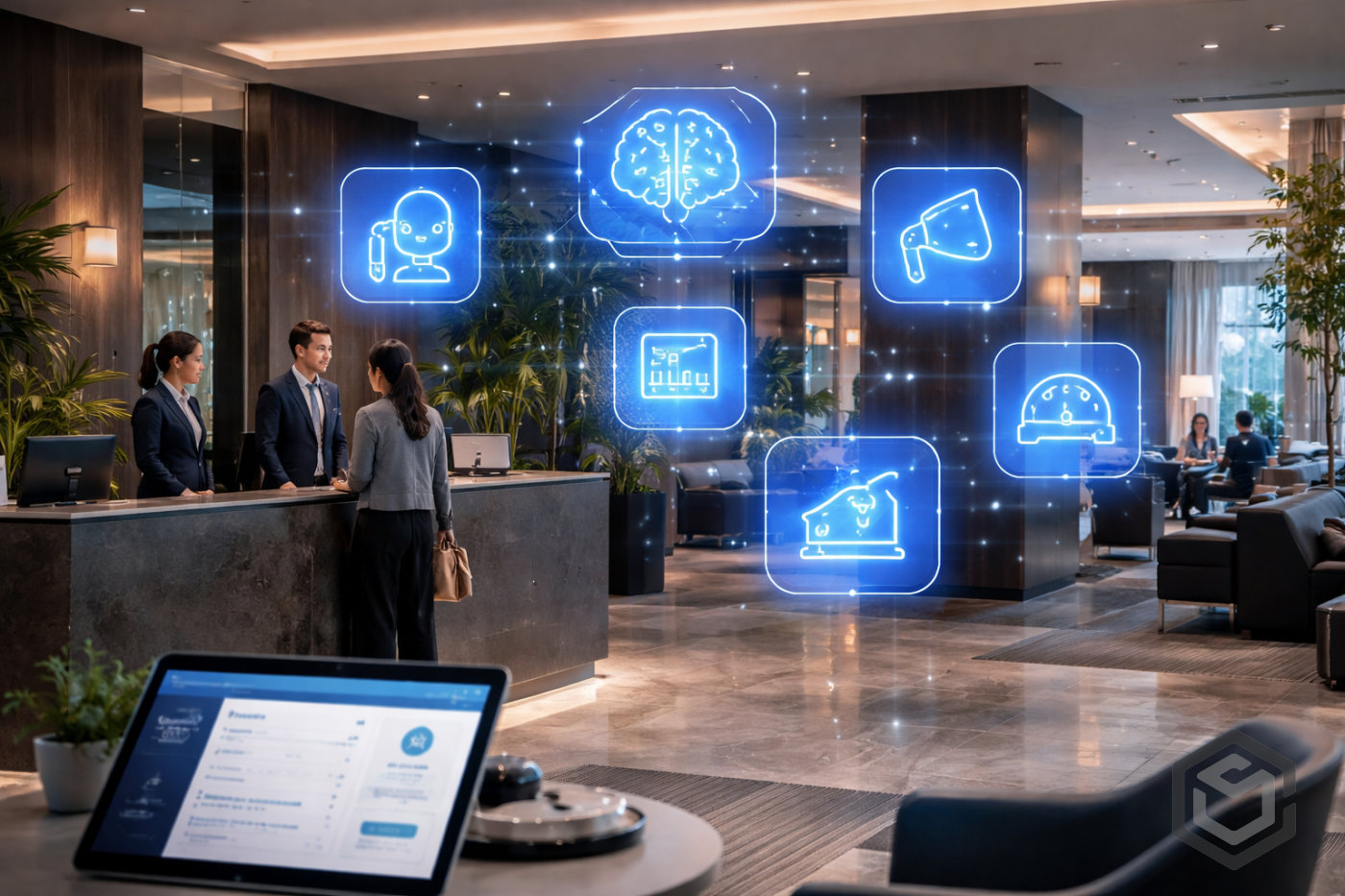 Transformación digital con inteligencia artificial en hotelería moderna